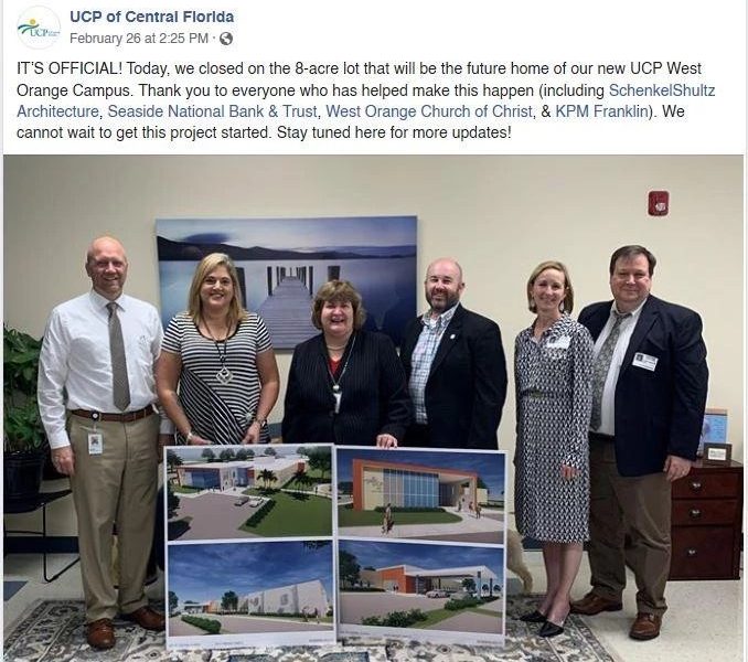 KPM Franklin Provides Site Development Services to UCP of Central Florida